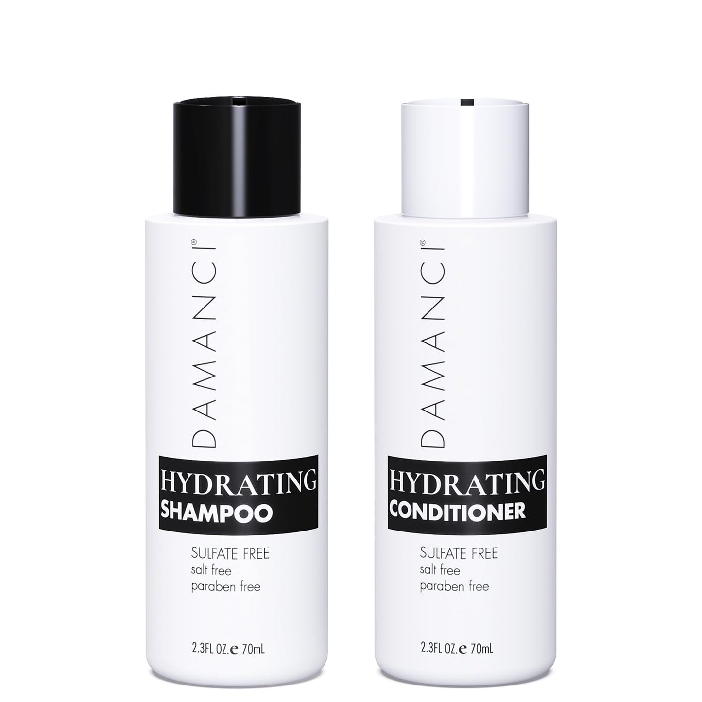 Damanci Hydrating Shampoo and Conditioner Duo, Sulfate Free Shampoo and Conditioner for Dry Hair, with Keratin and Collagen, Paraben and Salt Free