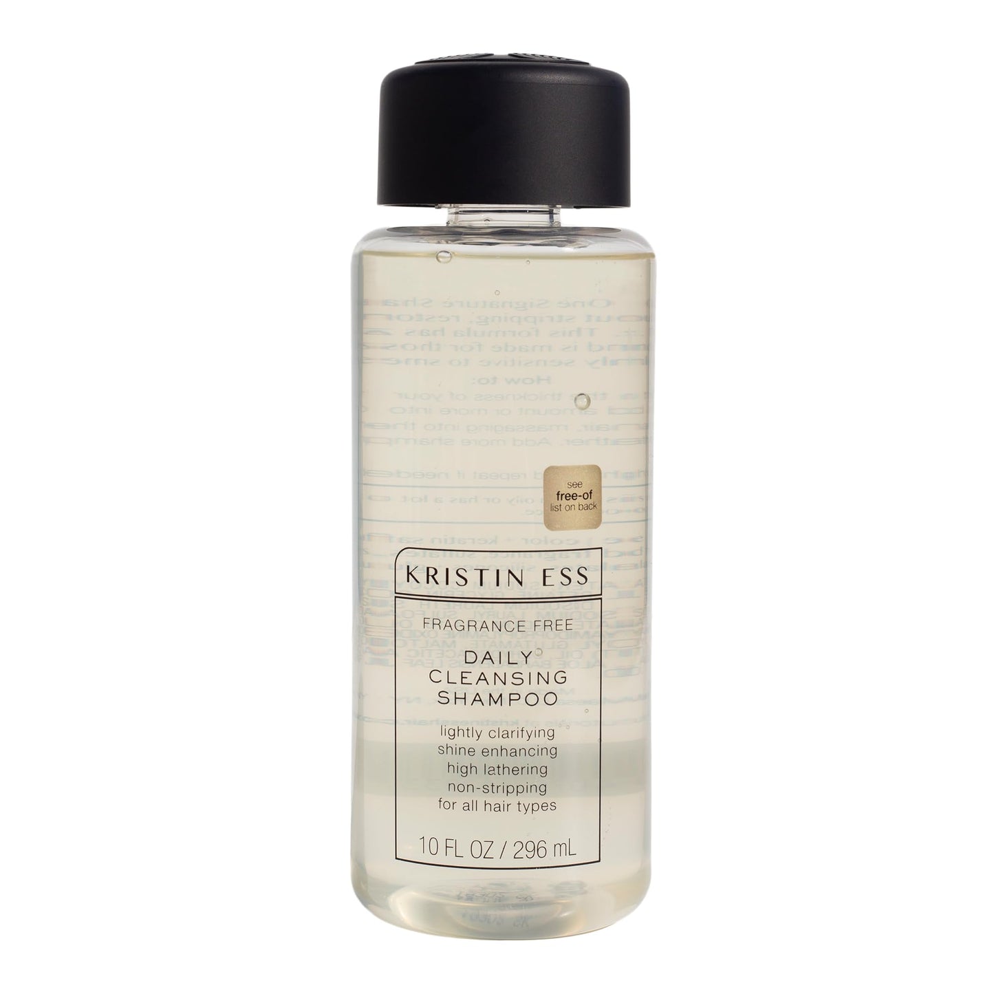 Kristin Ess Hair Fragrance Free Daily Cleansing Shampoo, Lightly Clarifying, Shine Enhancing, Vegan, Paraben, Sulfate, Phthalate and Silicone Free