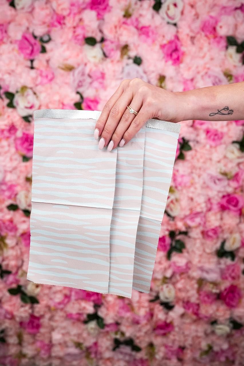 Blush Essential Pink Zebra Hair Salon Aluminum Foils - 500 Sheets, 5in x 10.75in - Tin Foil for Highlighting, Balayage, and Hair Color, Cute Hair