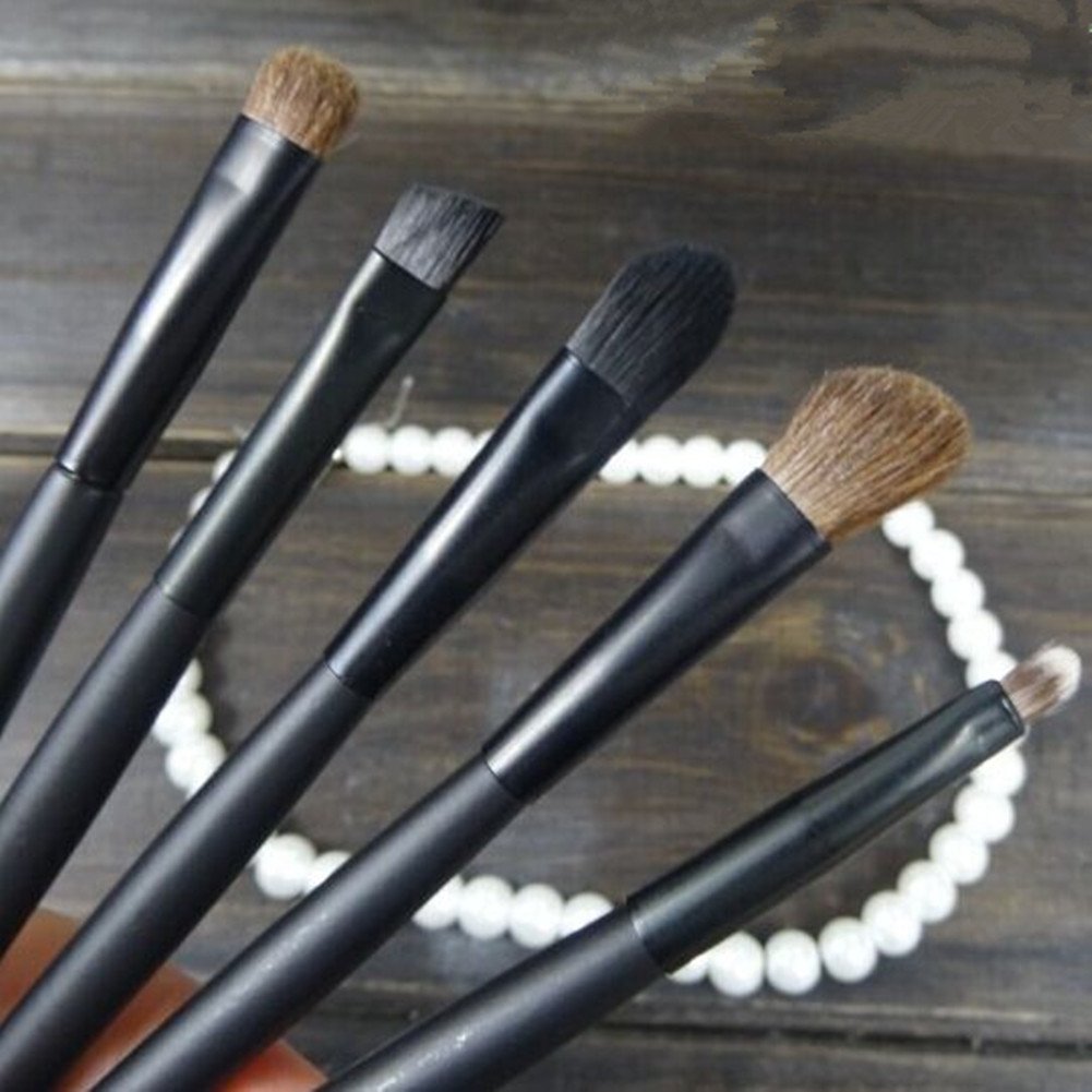 Mokale 5 Pieces Professional Eyeshadow Brush Makeup Kit Designer Cosmetic Eye Makeup Tools With Luxury Case Synthetic & Goat Hair Stylish Ergonomic