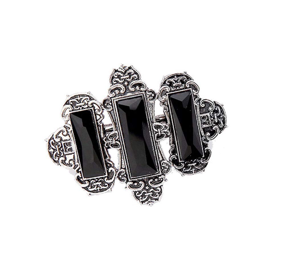 2PCS Women Lady Handmade Natural Crystal Hair Barrettes Metal Hair Pins French Styles Hair Barrettes Hair Clips Hair Accessory (Black)