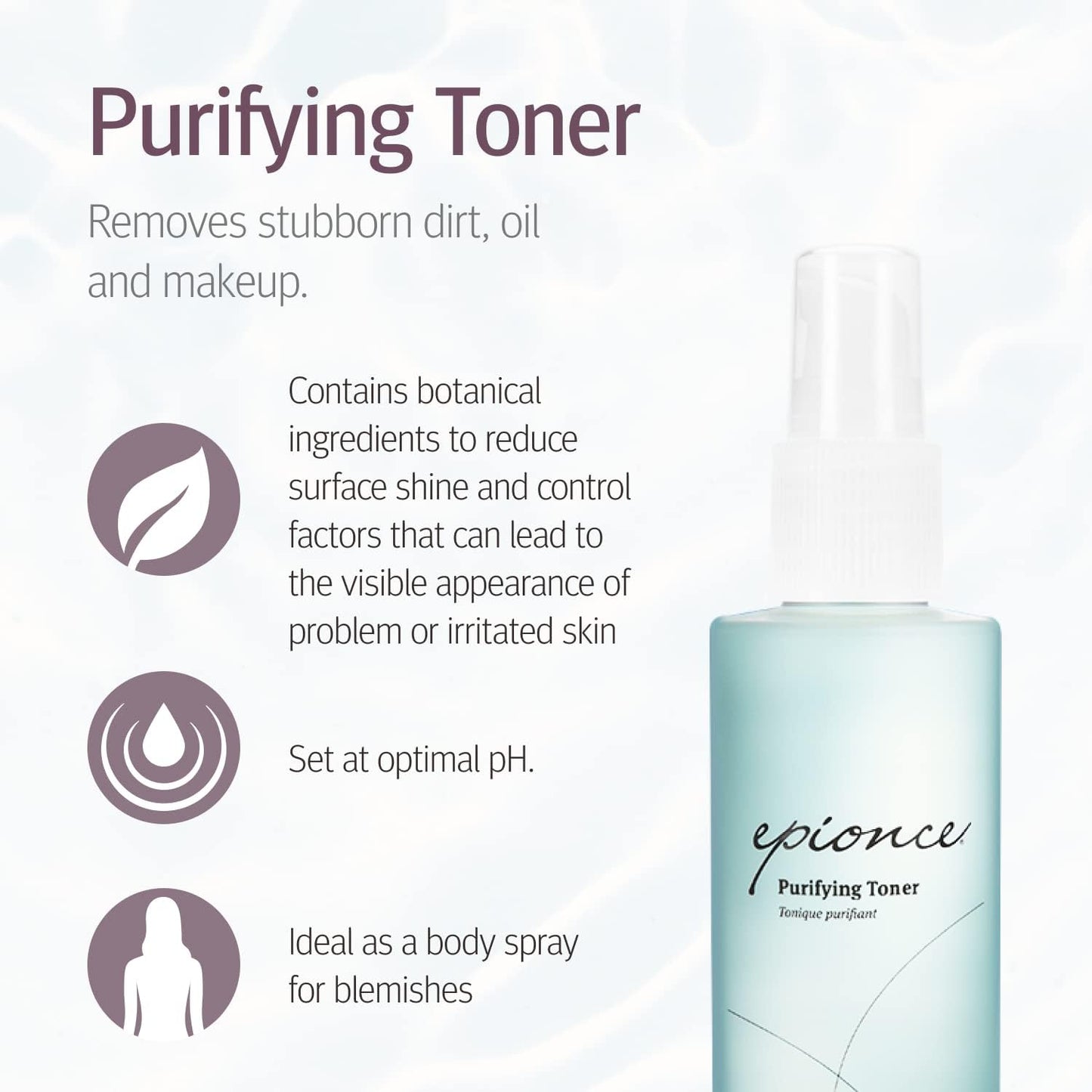 Epionce Purifying Toner - Acne & Blackhead Control Toner for Face & Body | Removes Dirt, Oil & Makeup | Willow Bark, Cucumber & Menthol |