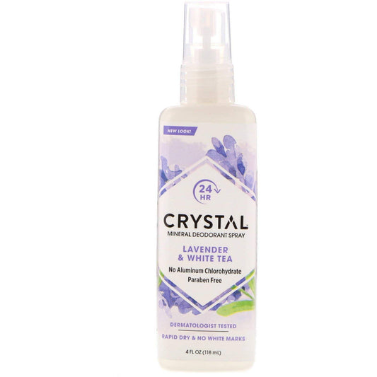 CRYSTAL Mineral-Enriched Deodorant Spray, Lavender & White Tea, 4 fl oz (118 ml) Beauty and Personal Care Crystal Essence