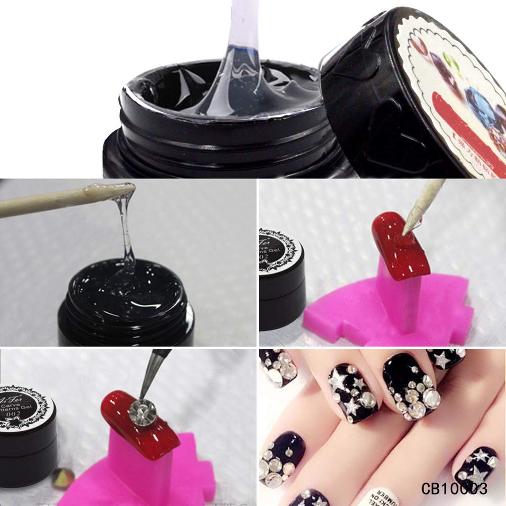 Mesiyun Nail Art Rhinestone Glue Super Strong Adhesive Nail DIY Gel 8ML Two Boxes with Brushes Beauty & Personal Care N\W