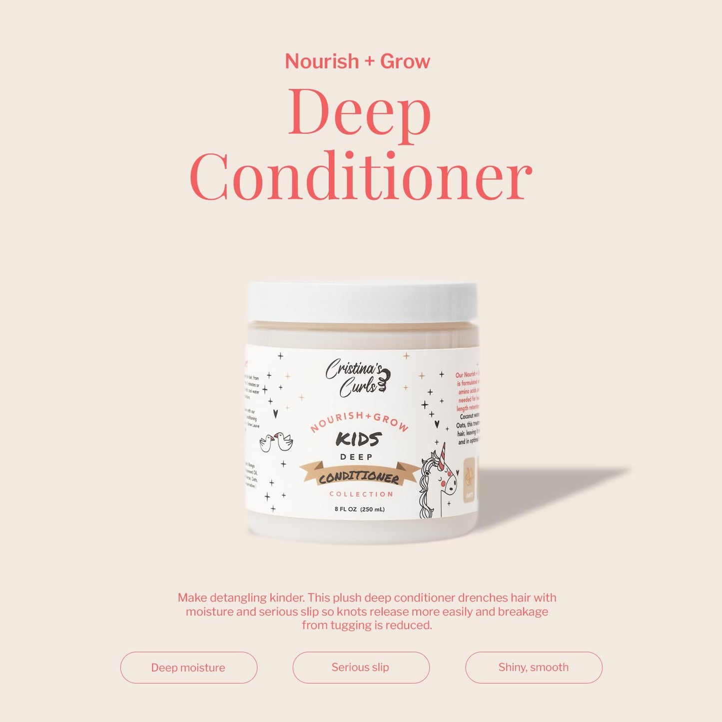 Cristina's Curls Kids Deep Conditioner - Plush Moisture And Slip For Easy Detangling