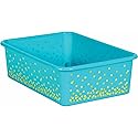 Teach Create Resources Teal Confetti Large Plastic Storage Bin