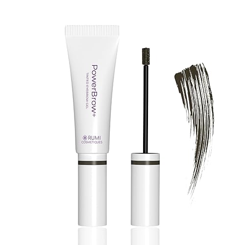 Rumi Cosmetiques PowerBrow+ Tinted Eyebrow Gel For Mature Women - Defines, Fills, Thickens Brows - 2-in-1 Formula - Natural Color, Quick Fixing…