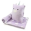 VigorSpring 3-in-1 Kids Travel Blanket and Pillow Set, Snuggle Pillow with Hand Warmer, 40x60 inches Unicorn Blanket for Girls Compact, Perfect for…