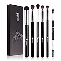 DUcare Eye Makeup Brush Set, 6 Pcs Professional Eyeshadow Blending Makeup Brushes for Concealer Eyebrows Eyeliner, Soft Hairs & Wood Handle