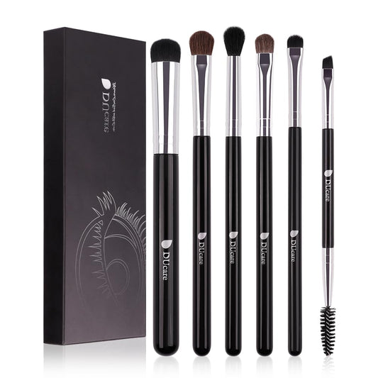 DUcare Eye Makeup Brush Set, 6 Pcs Professional Eyeshadow Blending Makeup Brushes for Concealer Eyebrows Eyeliner, Soft Hairs & Wood Handle Beauty & Personal Care DUcare