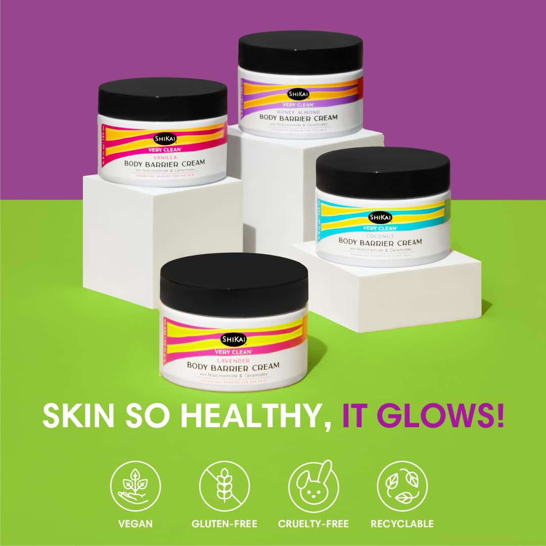 ShiKai Very Clean Moisturizing Body Barrier Cream (Lavender, 4.5 oz) | Hydrating Barrier for the Skin | With Niacinamide, Ceramides, Shea Butter