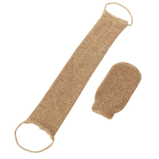 2 Pièces Sangle Lave Dos, Gants Exfoliants Gants de Crin en Chanvre Naturel Eponge Exfoliante Dos, Élimine Les Peaux Mortes Efficacement pour Bains du Beauty and Personal Care MSLing