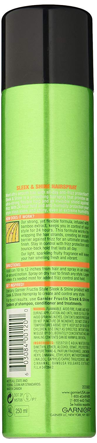 Garnier Fructis Style Sleek & Shine Hairspray All Hair Types, 8.25 Ounce (6-Pack)