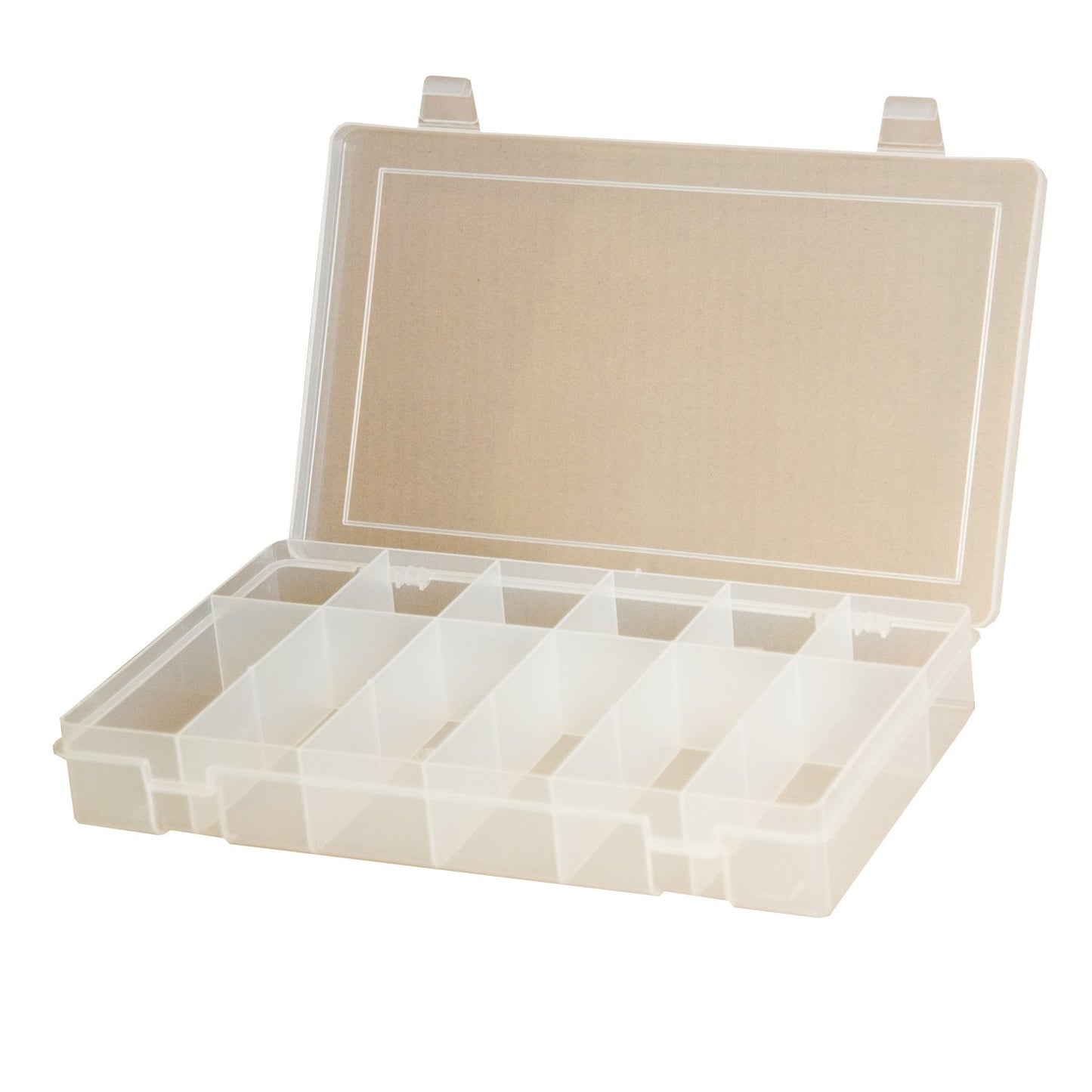 Durham LP6-CLEAR Clear Polypropylene 6 Compartment Large Box, 13-1/8" Width x 2-5/16" Height x 9" Depth