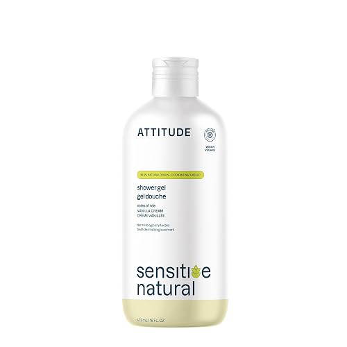 ATTITUDE Body Wash for Sensitive Skin, EWG Verified Shower Gel, Soothing Oat, Dermatologically Tested, Plant and Mineral-Based, Vegan Personal Care
