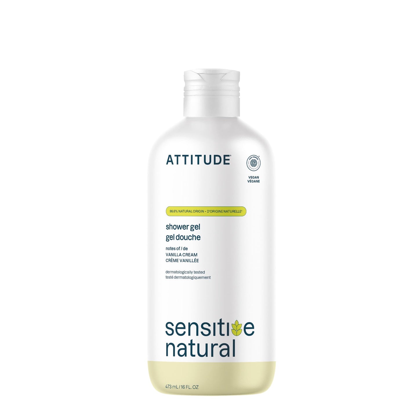 ATTITUDE Body Wash for Sensitive Skin, EWG Verified Shower Gel, Soothing Oat, Dermatologically Tested, Plant and Mineral-Based, Vegan Personal Care