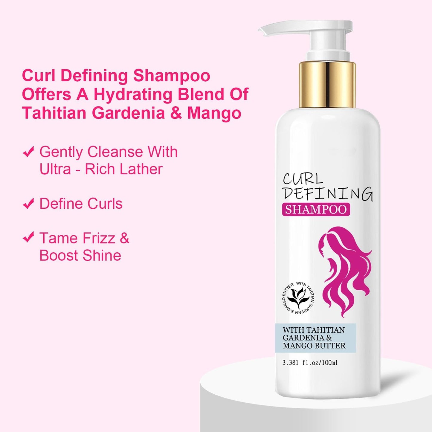 Curl Defining Shampoo and Conditioner Set, Hydrating & Nourishing Shampoo & Conditioner for Curly Hair, Enhances Bounce & Anti Frizz Repair Dry Hairs
