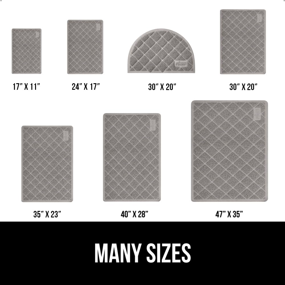 GORILLA GRIP Cat Litter Mat 24x17 – Water Resistant, Traps Litter, Easy Clean, Scatter Control for Indoor Cats, Gray
