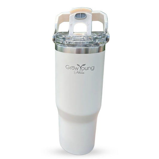 Grow Young Fitness 32oz Premium Insulated Water Bottle - Leakproof, Stainless Steel, Double-Wall Vacuum Sealed, Cup Holder Friendly, BPA-Free