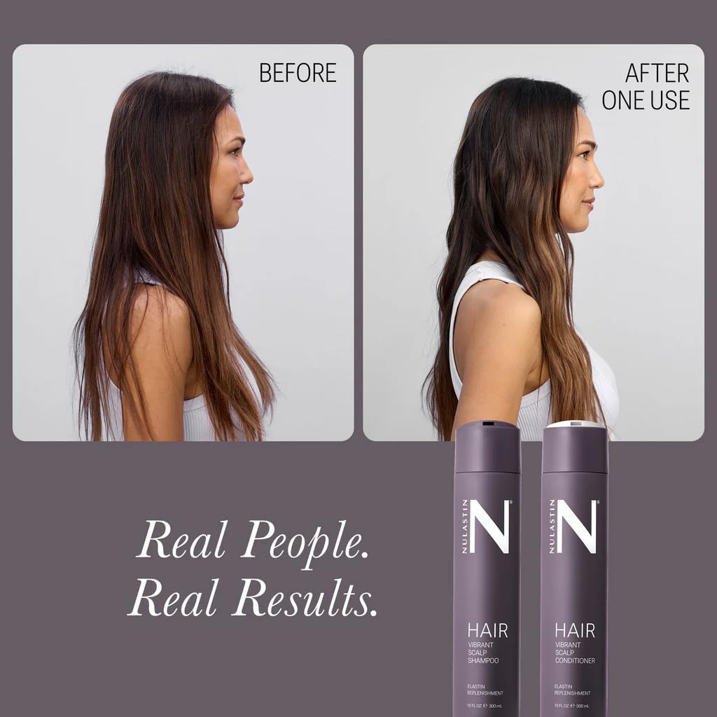 NULASTIN Shampoo + Conditioner Duo - Vibrant Scalp Shampoo (10 Fl Oz) & Vibrant Scalp Hair Conditioner (10 Fl Oz) for Fine Hair - Gift Set