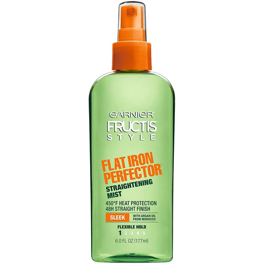Garnier Fructis Style Sleek & Shine Flat Iron Perfector Straightening Mist 6 oz (Pack of 4)