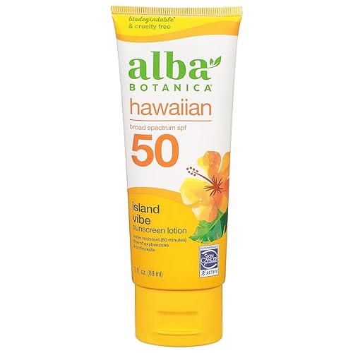 Alba Botanica Sunscreen Lotion, SPF 50, Island Vibe, 3 Oz