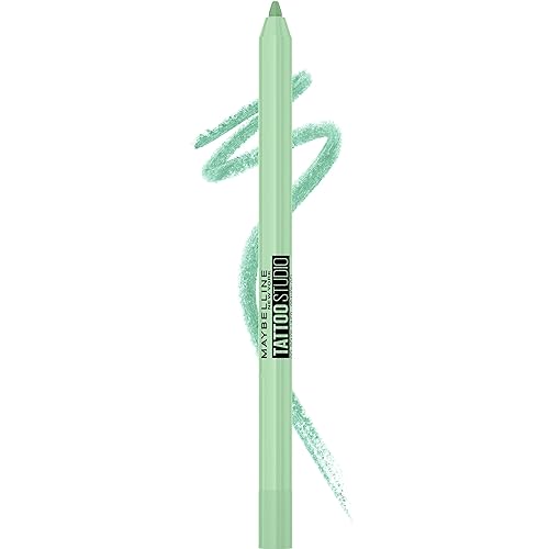 MAYBELLINE New York Tattoo Studio Long-Lasting Sharpenable Eyeliner Pencil, Glide on Smooth Gel Pigments with 36 Hour Wear, Waterproof Lime Smash 0.04