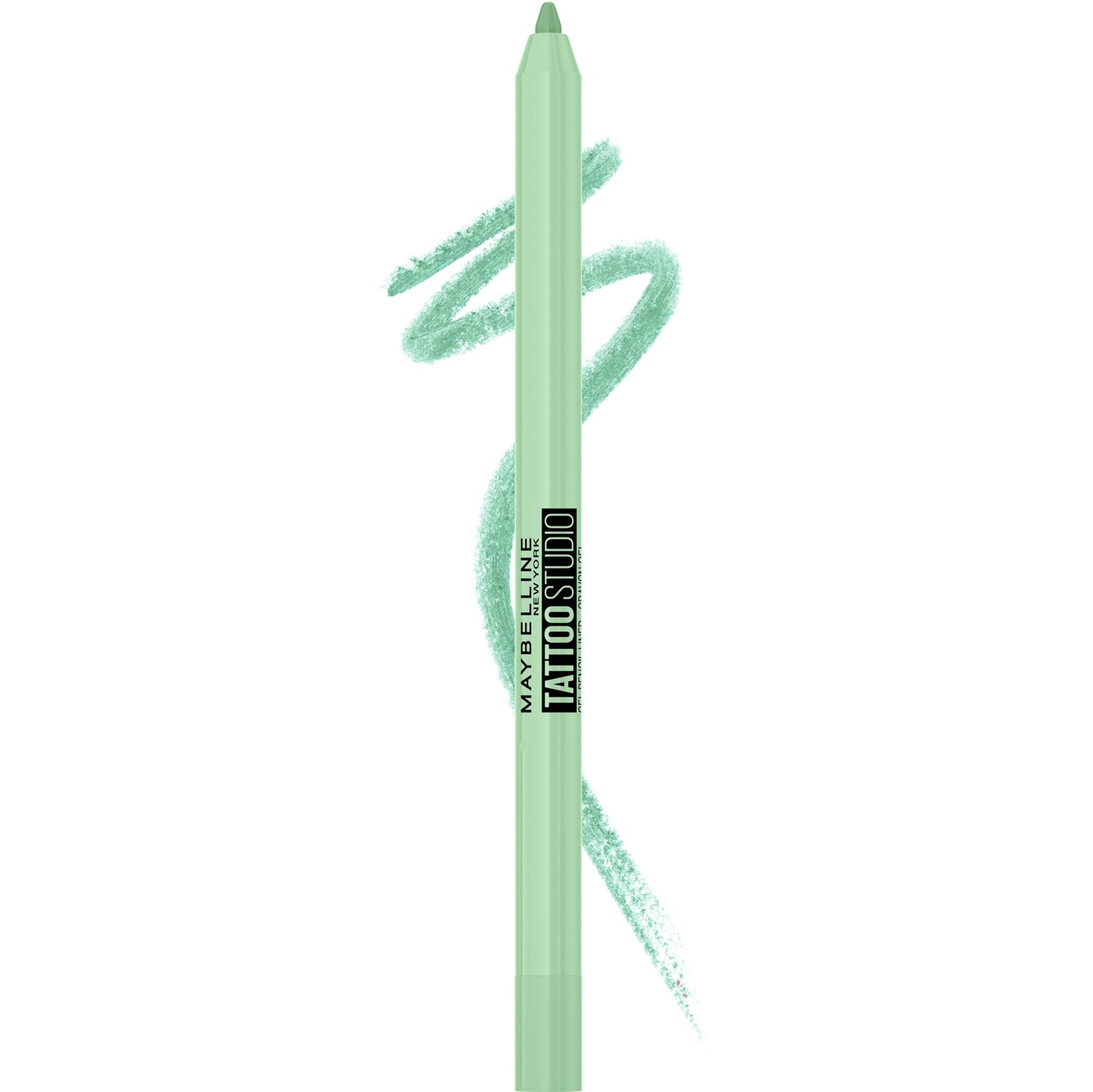 MAYBELLINE New York Tattoo Studio Long-Lasting Sharpenable Eyeliner Pencil, Glide on Smooth Gel Pigments with 36 Hour Wear, Waterproof Lime Smash 0.04