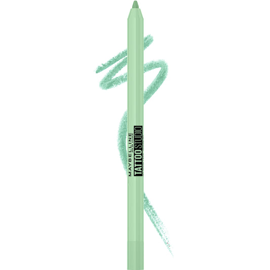 MAYBELLINE New York Tattoo Studio Long-Lasting Sharpenable Eyeliner Pencil, Glide on Smooth Gel Pigments with 36 Hour Wear, Waterproof Lime Smash 0.04
