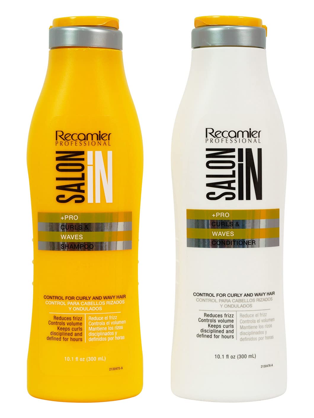 RECAMIER Professional Salon In Hydrating Anti Frizz Curly Hair Shampoo and Conditioner Set with Keratin Damaged Locks Moisturizing Treatment Champu y