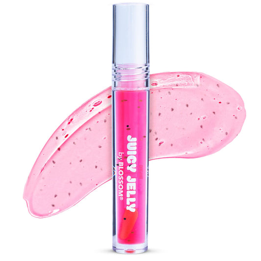 Blossom Lip Gloss Juicy Jelly Moisturizing Fruit Flavored Nourishing High Shine Lip Oil with Doe Foot Wand Applicator, 0.09oz, Strawberry