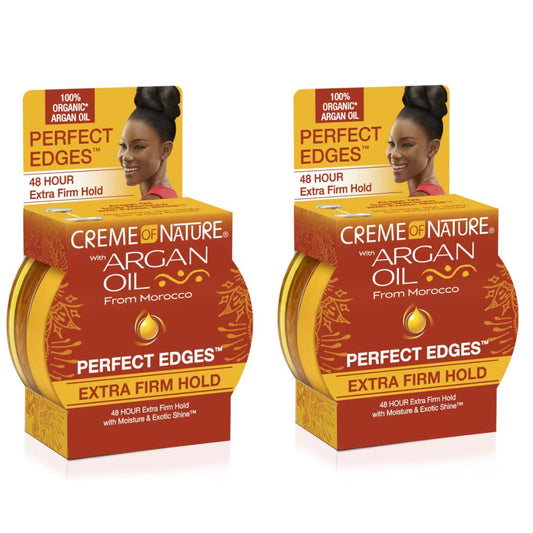 Creme Of Nature Argan Oil Perfect Edges Extra Hold 2.25 Ounce (66ml) (2 Pack)