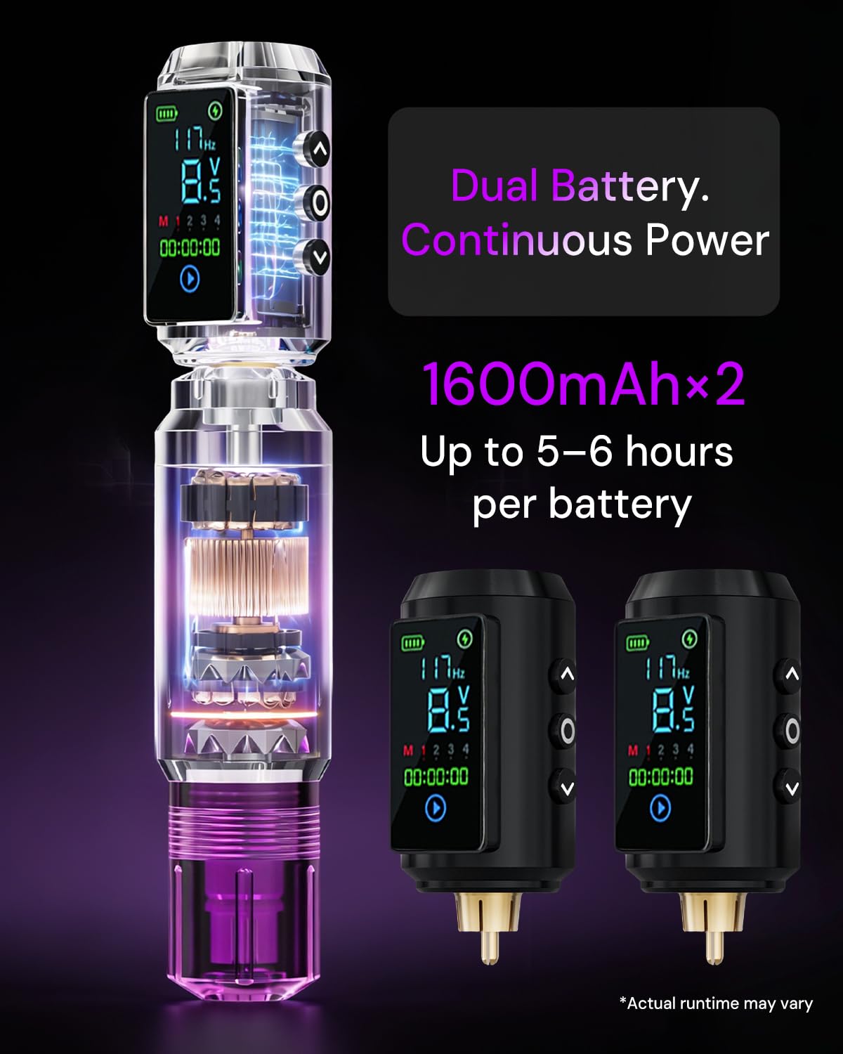 2 PCS 1600mAh Tattoo Batteries Tattoo Gun Kit - Wireless Tattoo Machine Kit, 20 Tattoo Cartridge Needles, Tattoo Ink Set, Full Tattoo Supplies Beauty and Personal Care Neebol