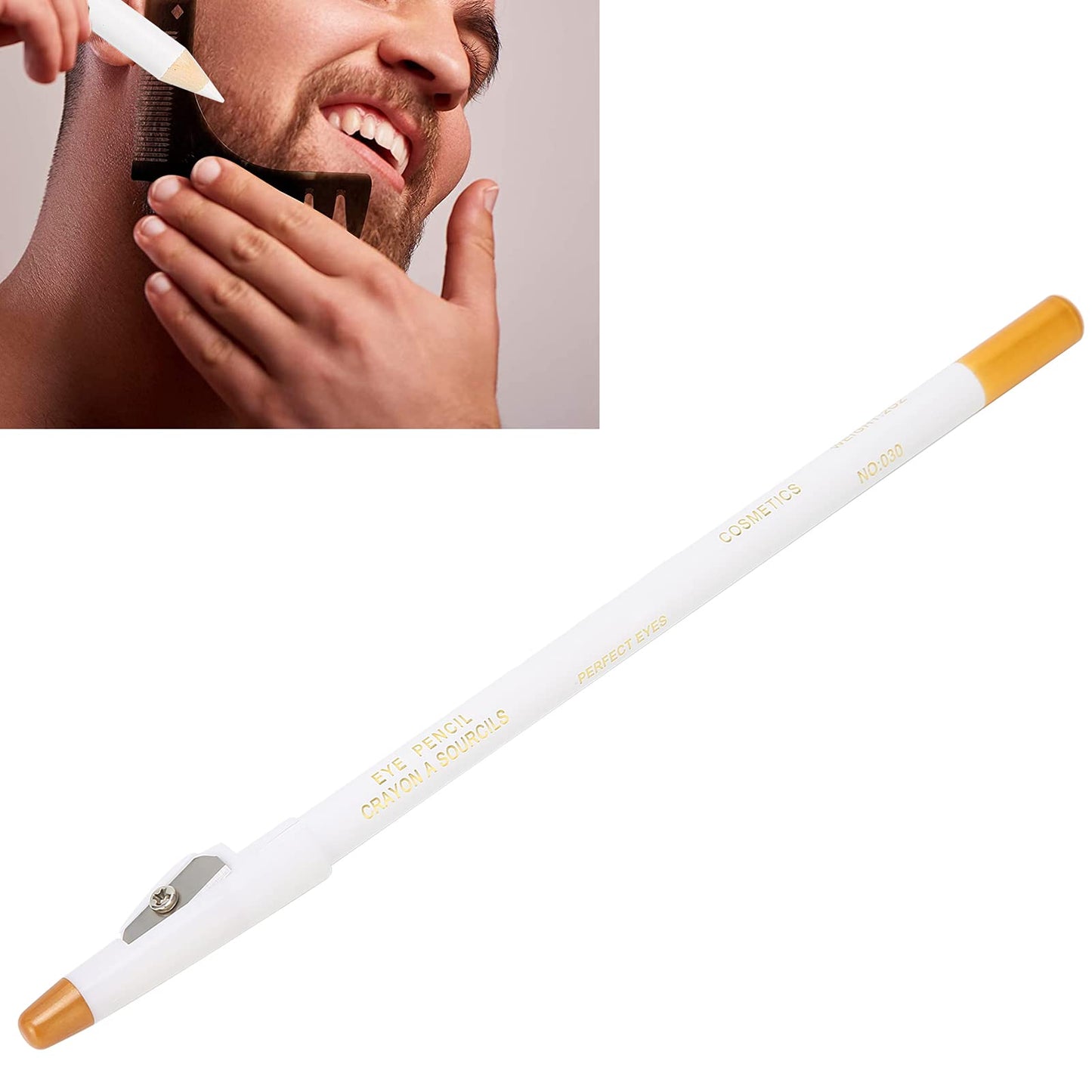 Betued Barber Pencil, Beard Pencil Filler for Men, Water/Sweat Proof Beard Pen, White Beauty and Personal Care Betued