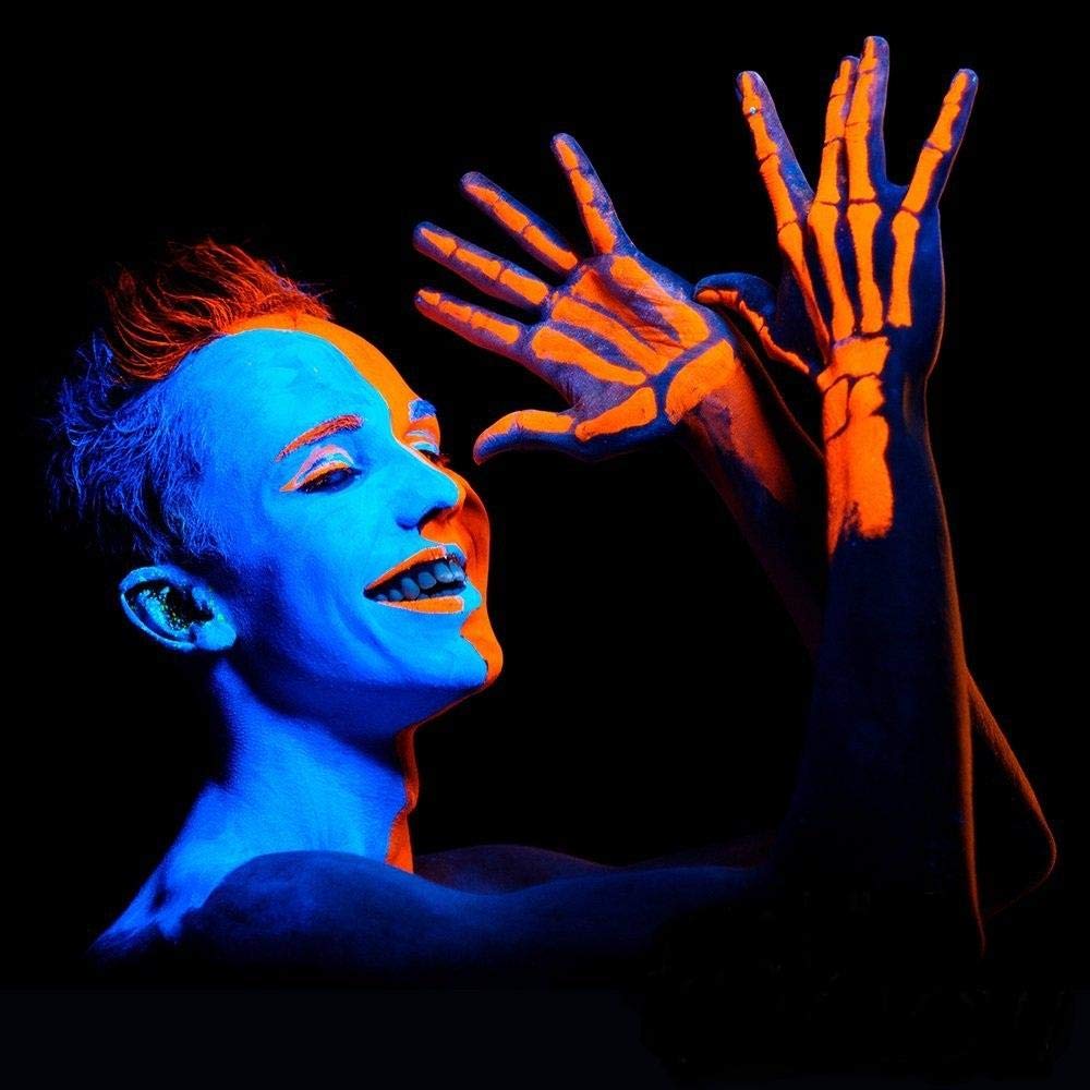 Uv Glow Blacklight Face and Body Paint 0.34oz - Set of 8 Tubes - Neon Fluorescent (All Colours)
