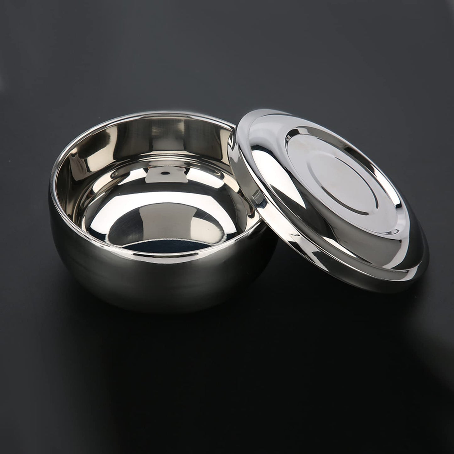 STAINLESS STEEL SHAVING MUG CONTAINER WITH LID FOR HOME AND TRAVEL Beauty and Personal Care ZJchao
