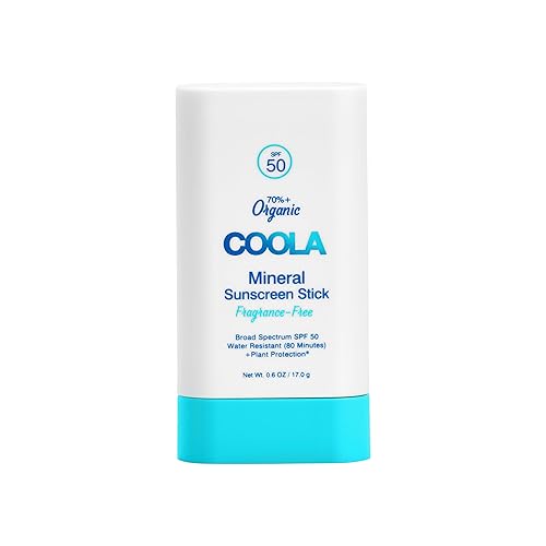 COOLA Organic Mineral Sunscreen SPF 50 Sunblock Stick, Dermatologist Tested Skin Care For Daily Protection, Vegan And Gluten Free, 0.6 Oz