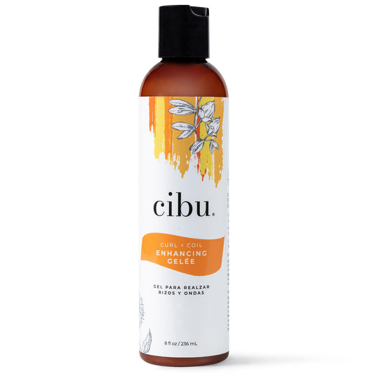CIBU Curl + Coil Enhancing Gelée - Curl Defining Gel for Curly Hair and Wavy Hair - Lightweight Gel with Argan, Jojoba and Sunflower Oil to Reduce Beauty & Personal Care CIBU