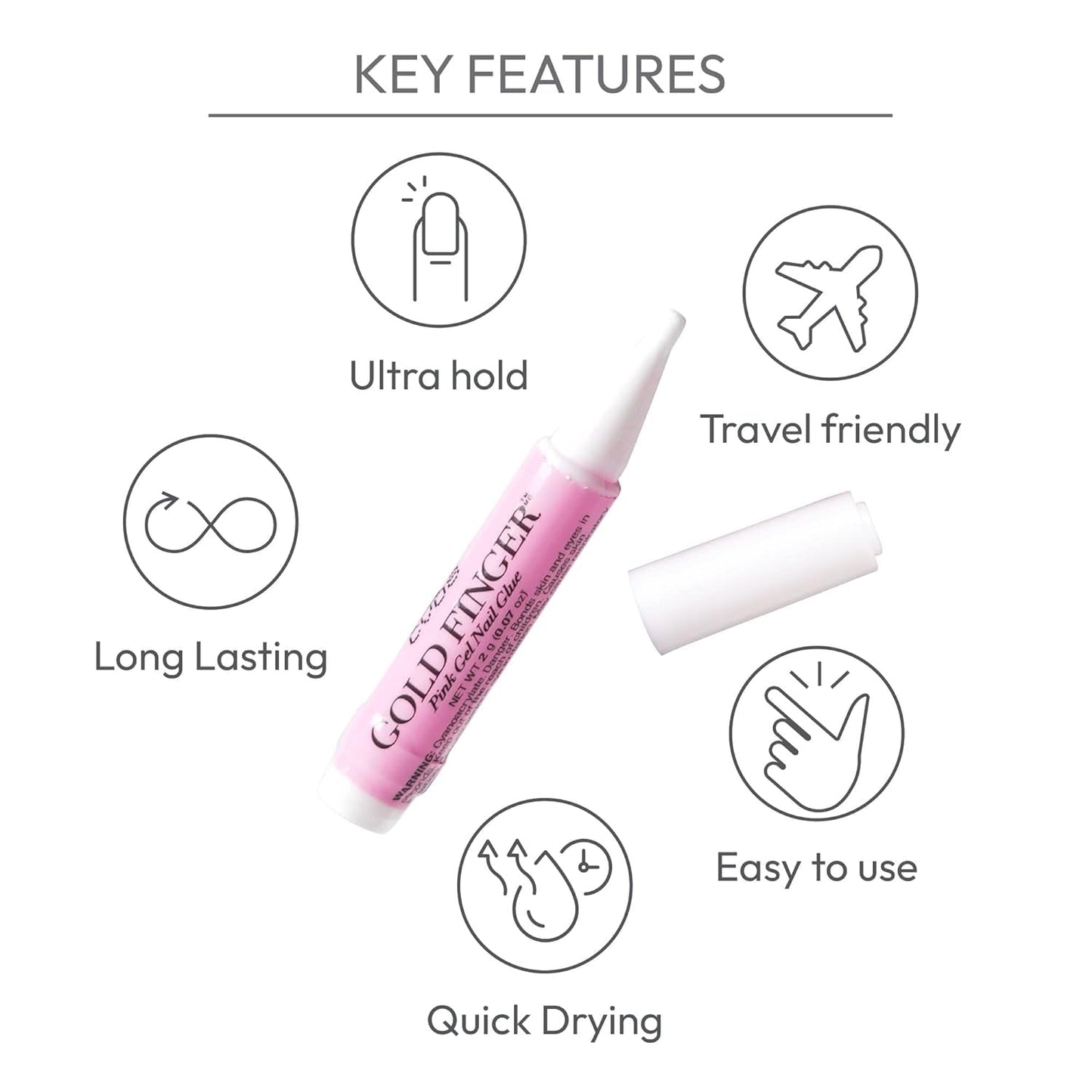 Kiss Pink Gel Nail Glue