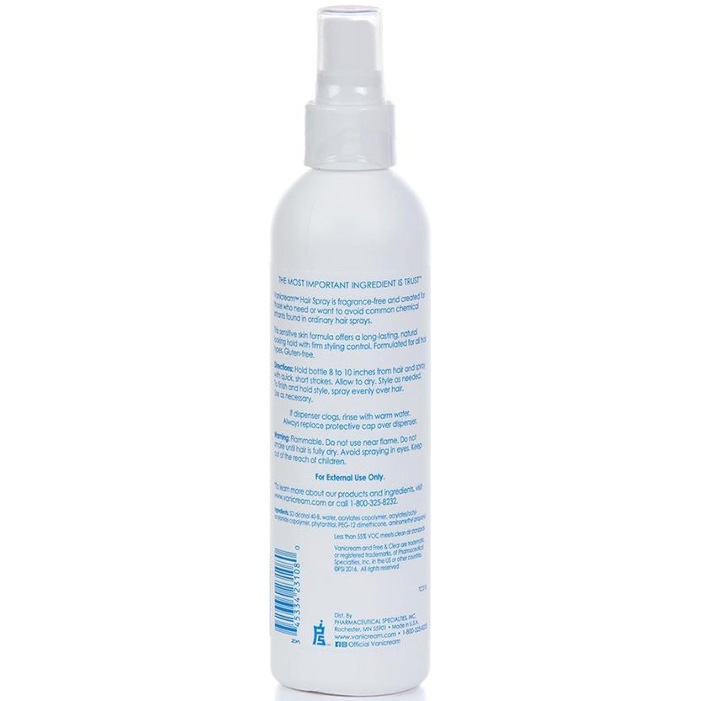 Free & Clear Styling & Finishing Hair Spray Firm Hold 8 oz (Pack of 3)