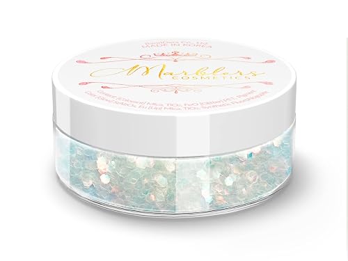MARBLERS Chunky Rainbow Face & Body Glitter [Blue Gold] 0.18oz (5g) | Chunky | Chopped | Flake | Non-Toxic | Vegan | Cruelty-Free | Festival, Rave