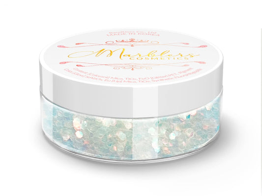 MARBLERS Chunky Rainbow Face & Body Glitter [Blue Gold] 0.18oz (5g) | Chunky | Chopped | Flake | Non-Toxic | Vegan | Cruelty-Free | Festival, Rave