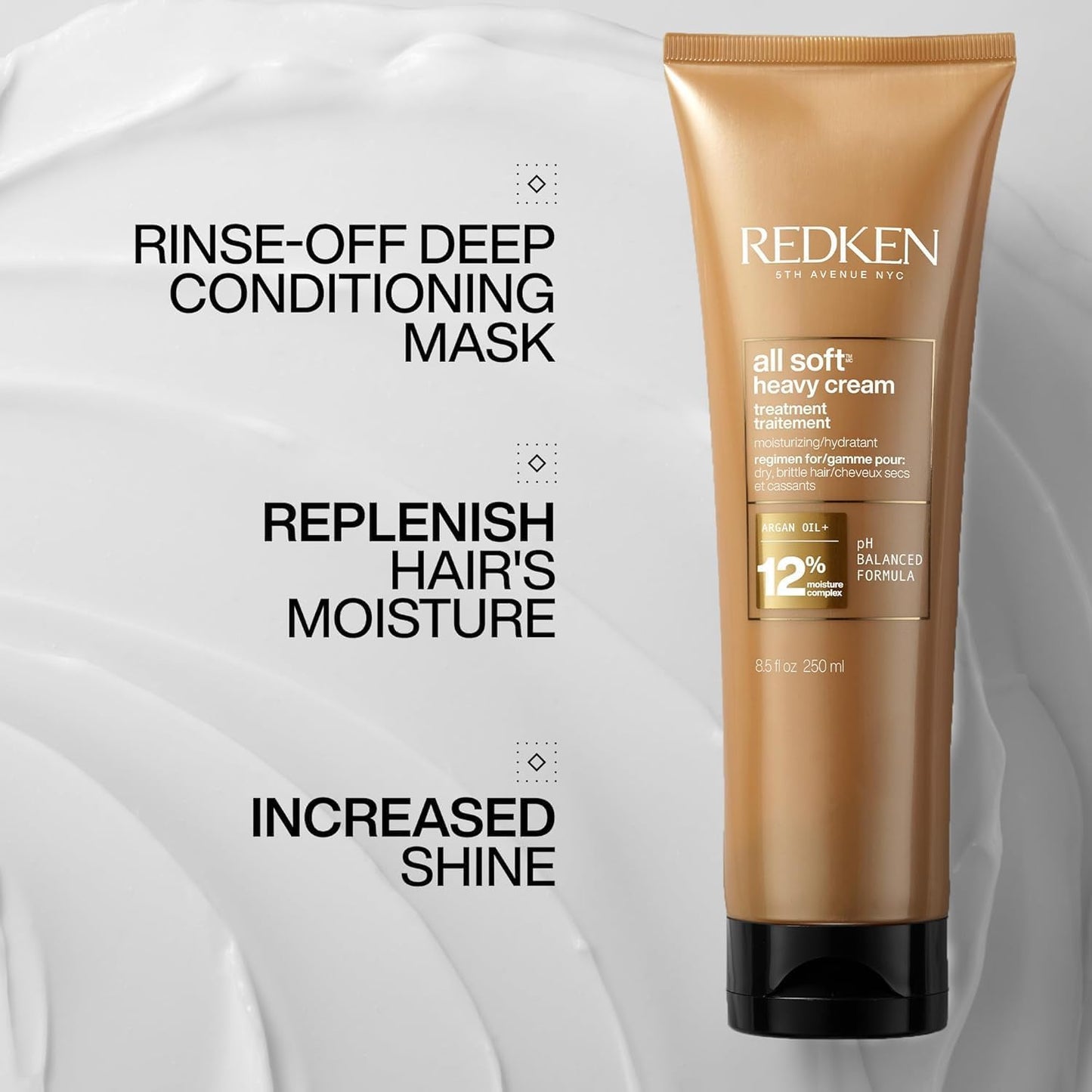 Redken All Soft Heavy Cream Mask Treatment- Moisturizing Deep Conditioner Treatment For Dry Hair, Softens and Smooths Hair, With Argan Oil Beauty and Personal Care Redken