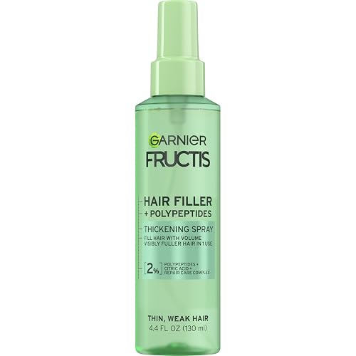 Garnier Fructis Hair Filler Fullness Repair Thickening Spray, Volumizing Spray with Polypeptides and Hair Repair Complex for Thin, Weak Split Ends