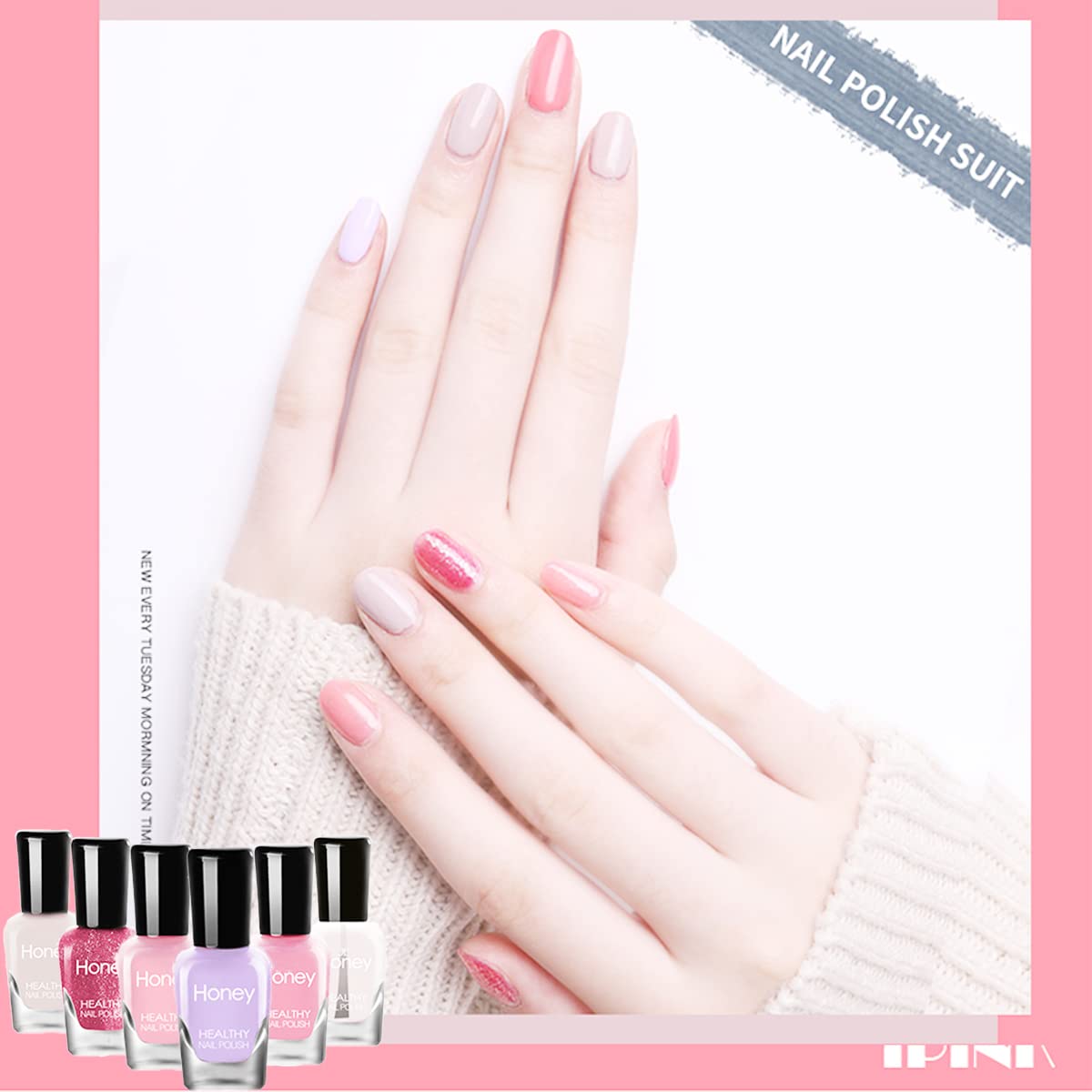 Tophany Non Toxic Nail Polish Set, Easy Peel Off and Fast Dry NailPolish Set for Pack, Eco Friendly & Organic Water Based Nail Polish for Women,Teens