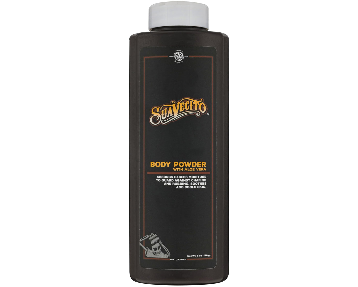 Suavecito Body Powder with Aloe Vera, 6 oz. - Original Scent - Provides Long Lasting Comfort & Protection, Eliminates Chafing & Rubbing, Guards