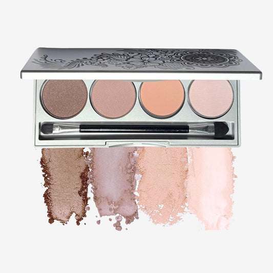 Honeybee Gardens Skinny Dip Eye Shadow Palette, Clean and Bold, 4 Highly Pigmented Colors With Long Lasting Luxe Finish, Vegan, Cruelty-Free