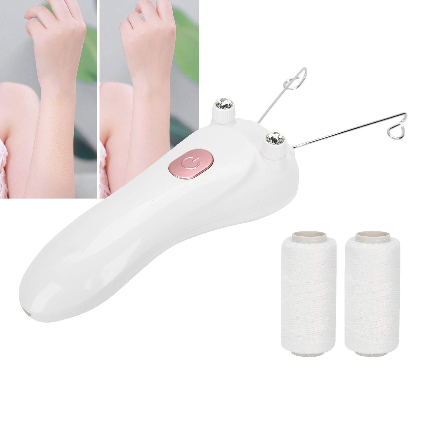Cordless Electric Facial Threading Hair Removal for Women, Rechargeable Facial Cotton Threading Hair Shaver Hair Removal Beauty Epilator Trimmer Beauty and Personal Care YUYTE