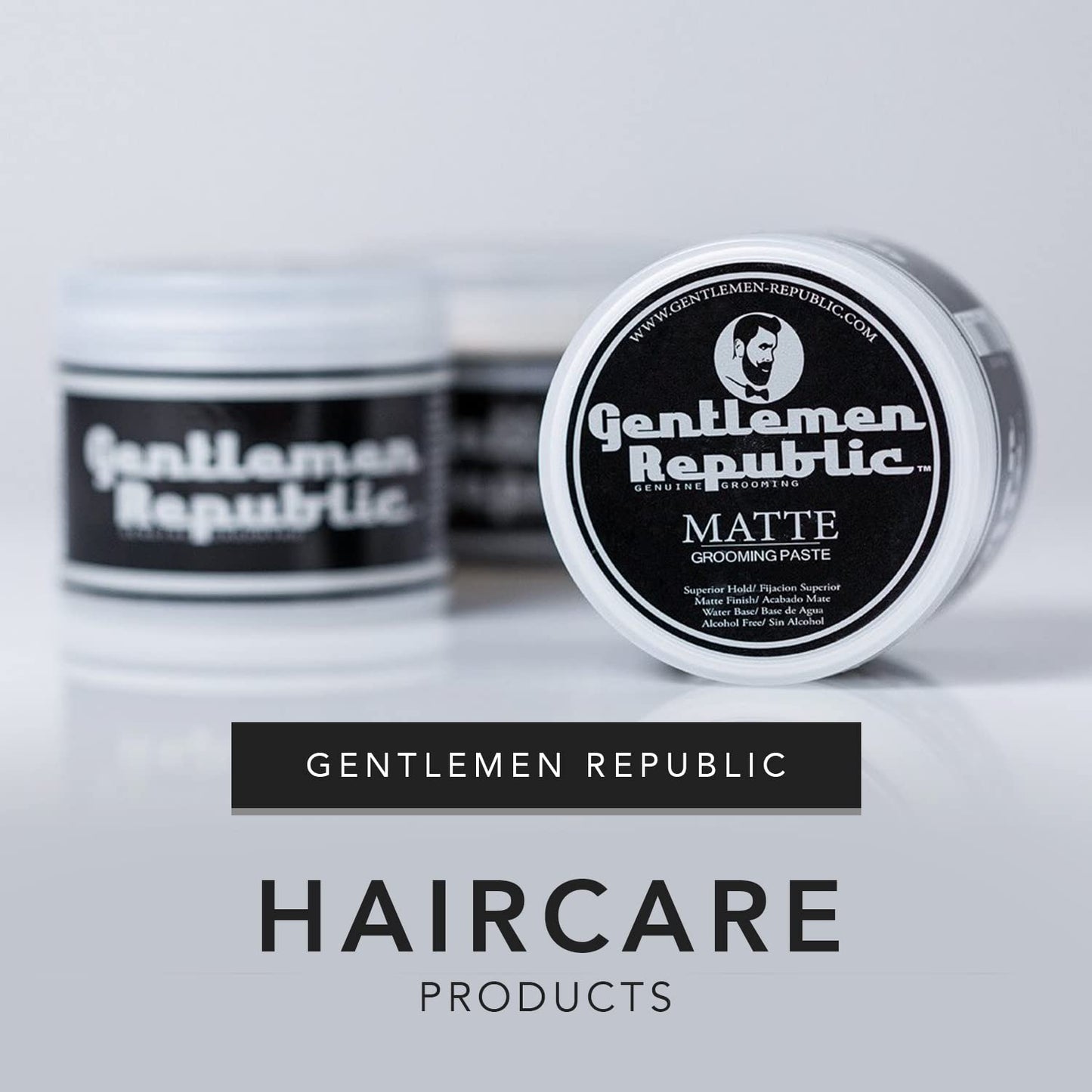Gentlemen Republic 4oz Matte Paste for Men - Water-Based Men's Hair Paste with Strong Hold & Matte Finish - Alcohol-Free Hair Styling for Natural