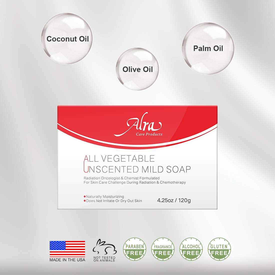 Alra - All Vegetable Unscented Mild Soap - Cleanses Skin During and Post Cancer Chemotherapy and Radiation Treatment - Soothing for Eczema, Psoriasis Beauty & Personal Care Alra